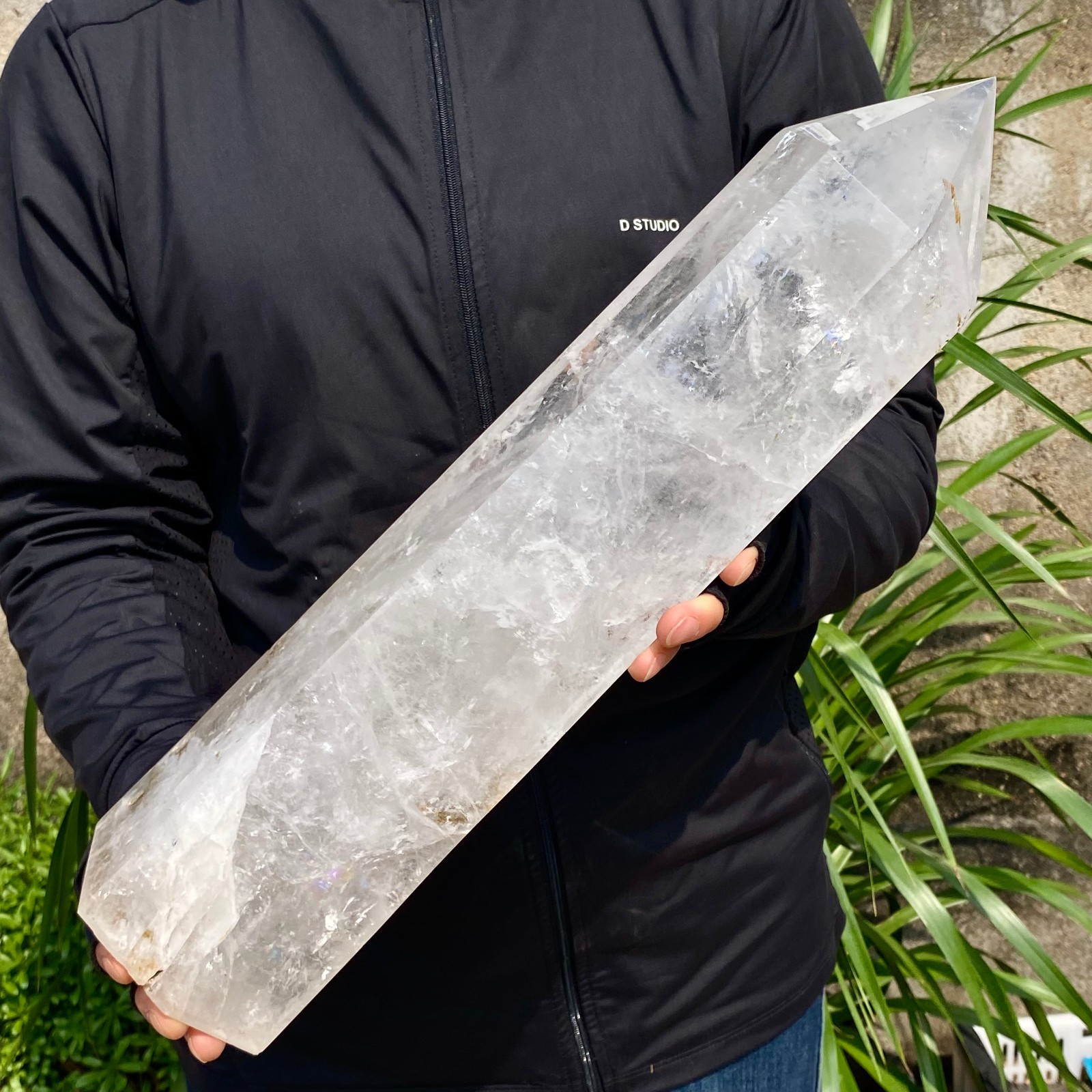 12.76LB Natural Clear Crystal Obelisk Quartz Energy Tower Point Reiki Healing