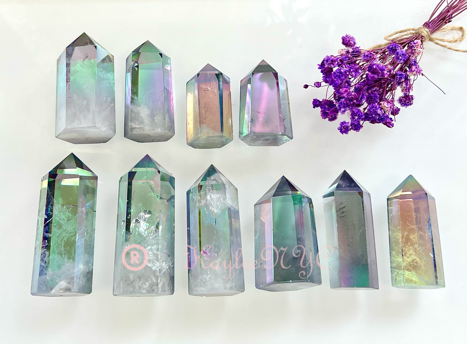 Wholesale Lot 1 Lb Tanzine Aura Clear Quartz Obelisk Tower Point Crystal Energy