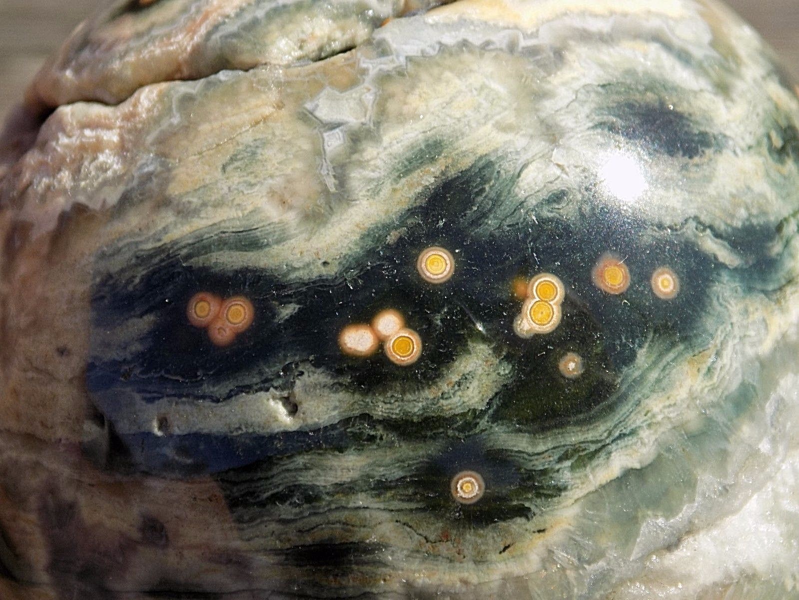 AAA OCEAN JASPER SPHERE MARBLE 75MM OR 2 15/16” 7125