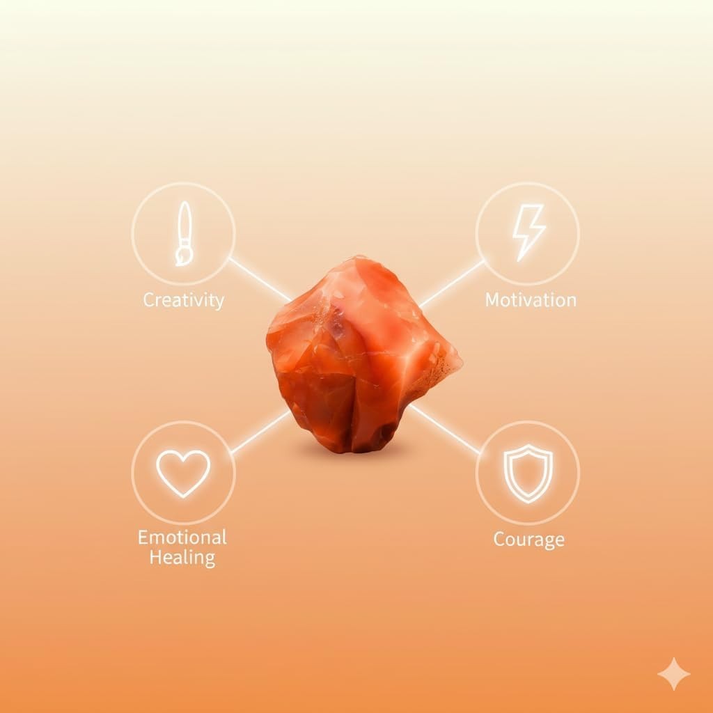 Large 1.25-2.0” Natural Red Carnelian Raw Stone – Healing Crystal for Creativity