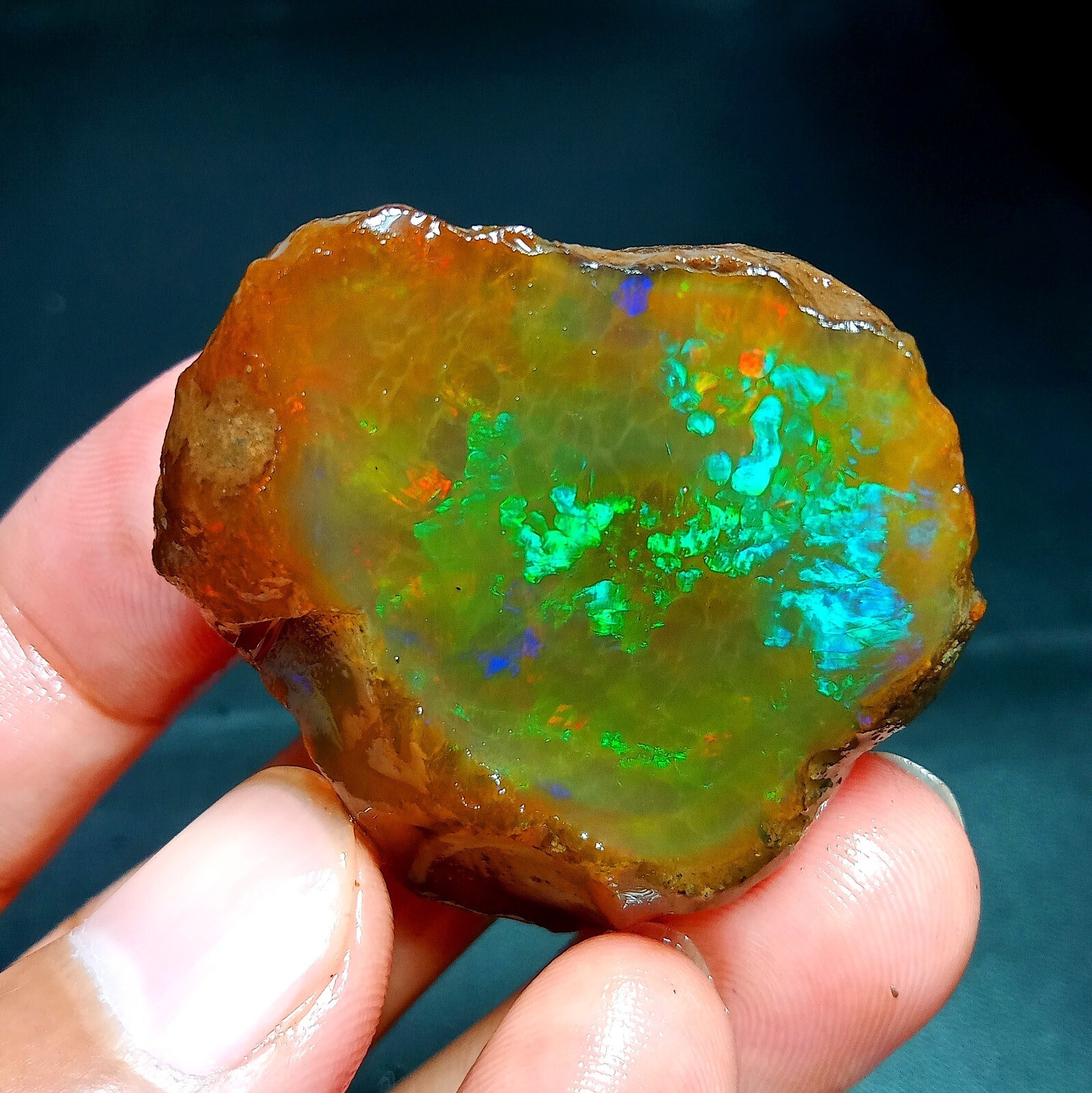 Natural Ethiopian Welo Opal Rough Fire Gemstone 130ct Raw Crystal Stone
