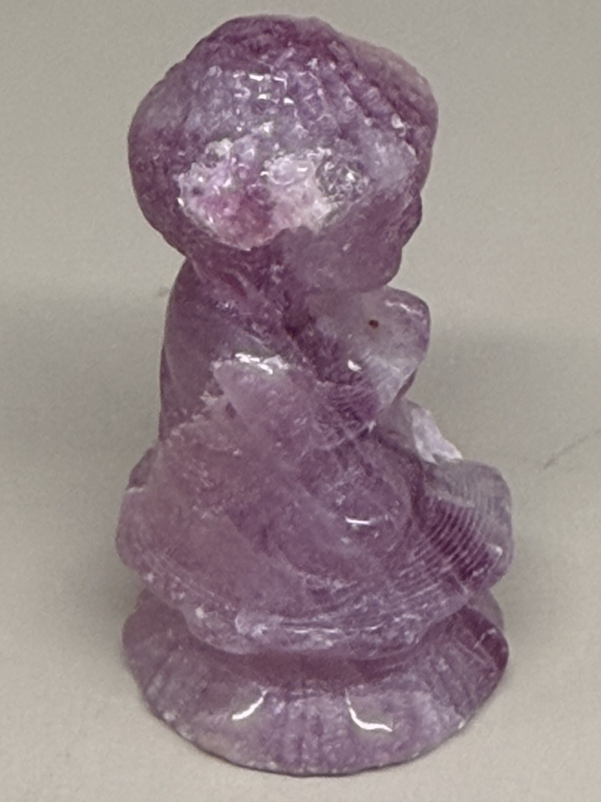 Amethyst Praying Buddha 0.77oz 2.75″ Purple Crystal Meditation Carving