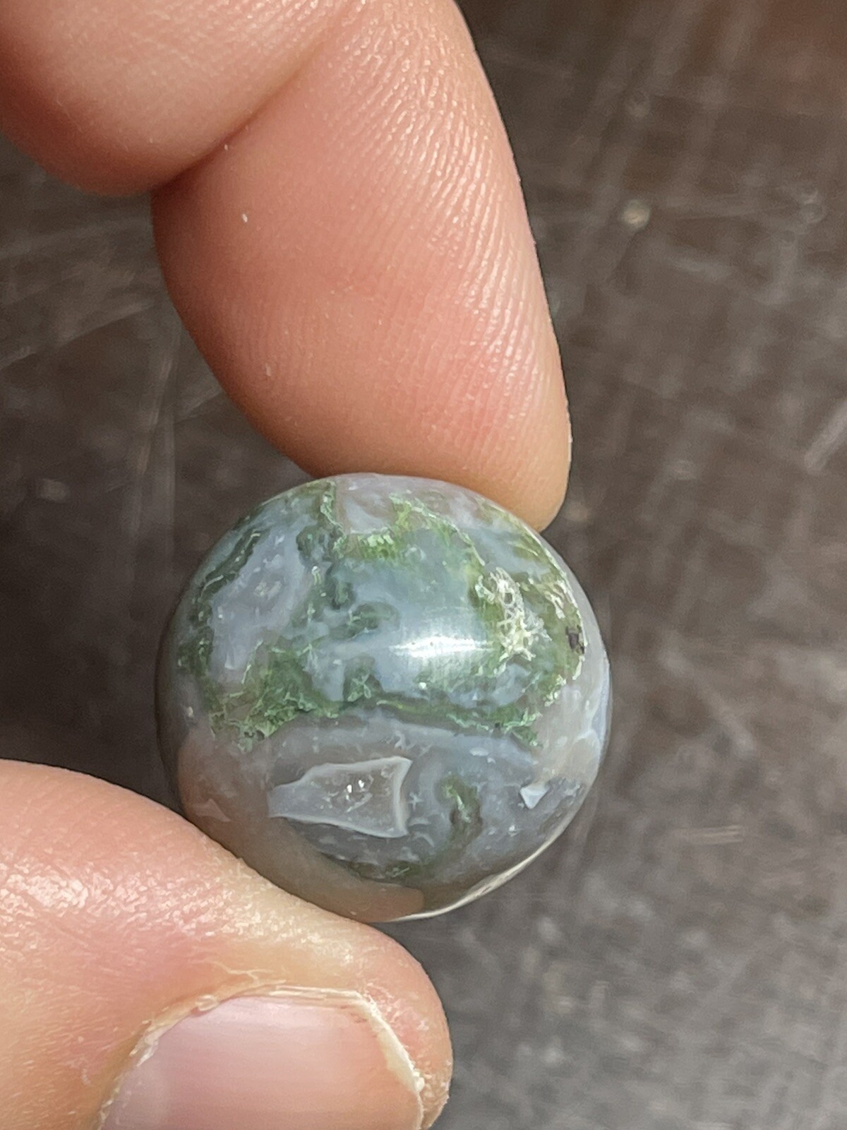 Moss Agate Mini Sphere Ball Orb Marble 19.1mm 9g