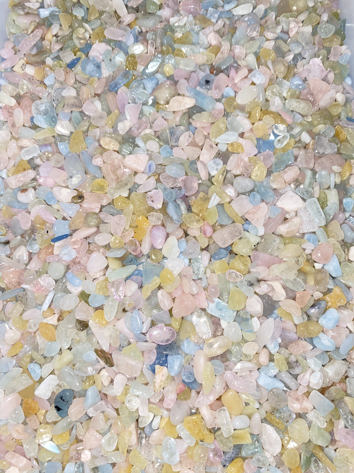 Bulk 1lbs Bag of Beryl Mixed Chips 5mm to 7mm, Gemstone Chips