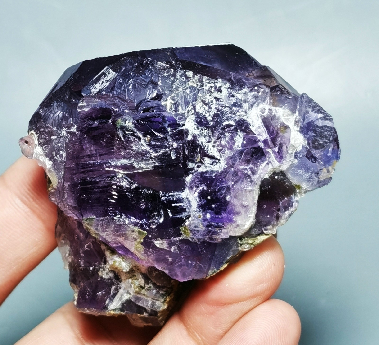 Natural Transparent Purple Window Fluorite Mineral Specimen China