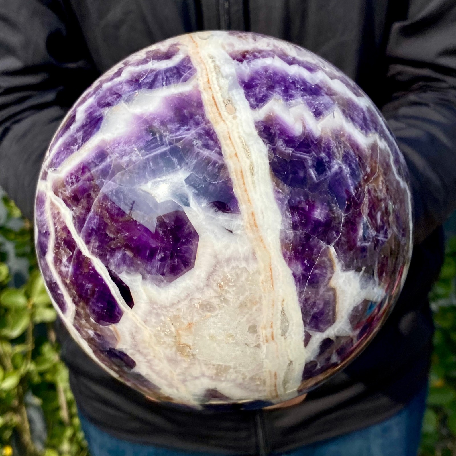 8.99LB Top Natural dreamy amethyst Quartz Sphere Quarzt Crystal Ball reiki Heali