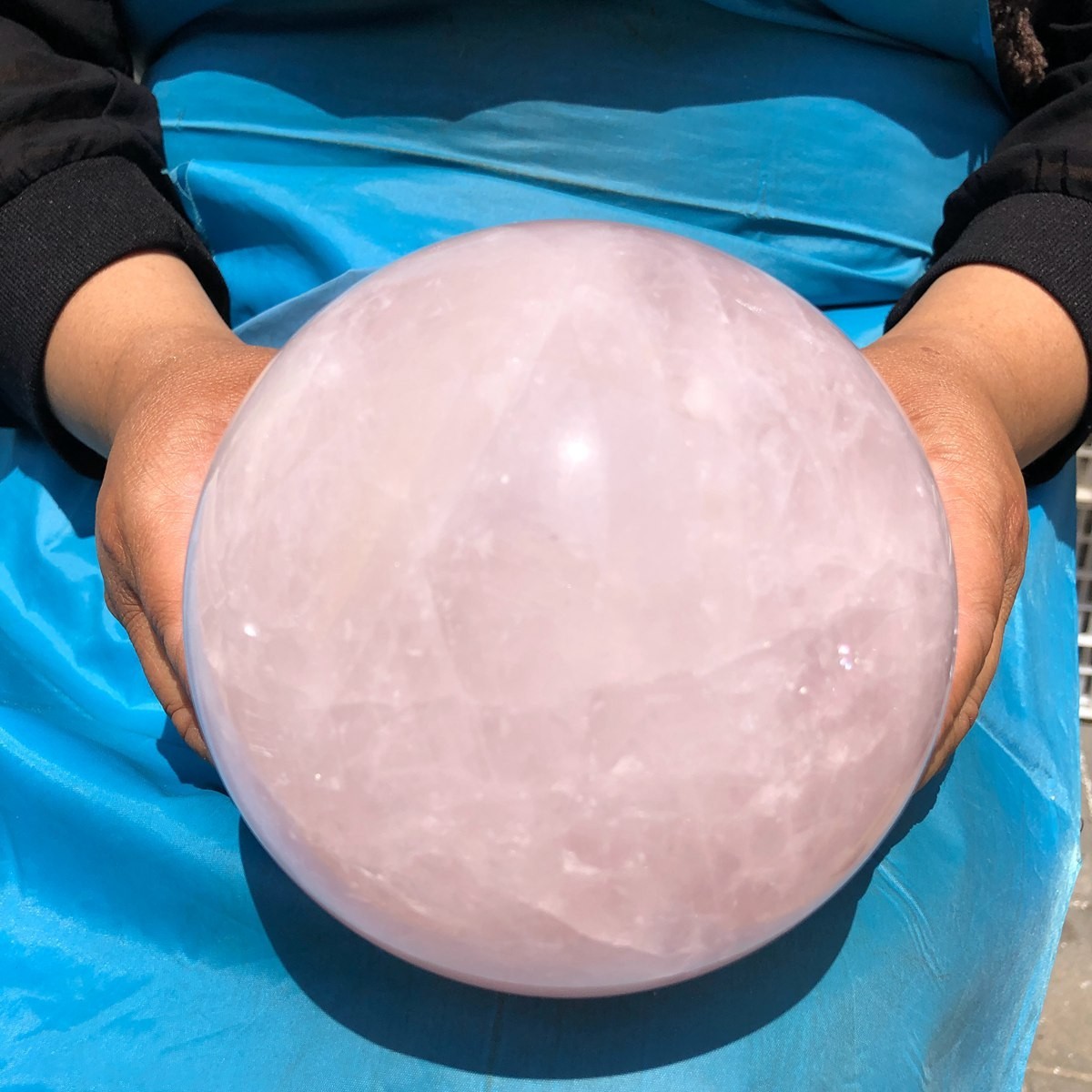 6.75LB Large Natural Pink Rose Quartz Sphere Crystal Ball Reiki Mineral Healing