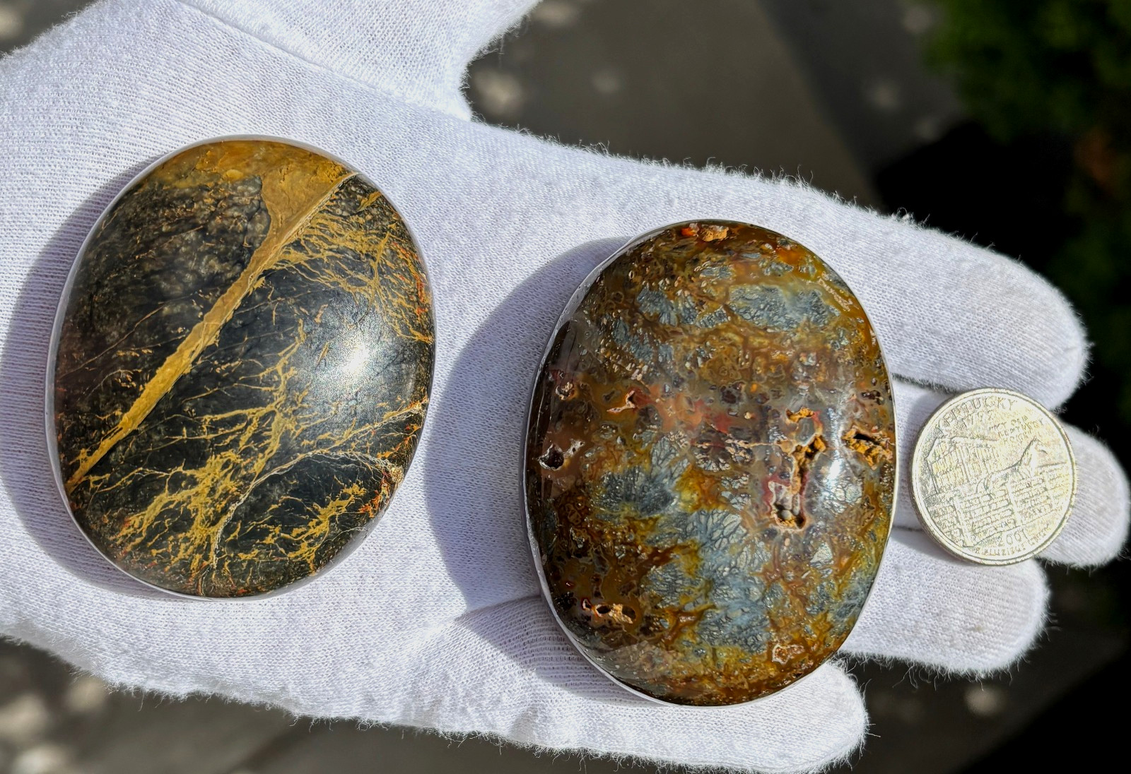US SALE 187g LOT MULTI-COLORED MARCASITE/BLUE MIZONE OPAL PALMSTONES PALM STONE