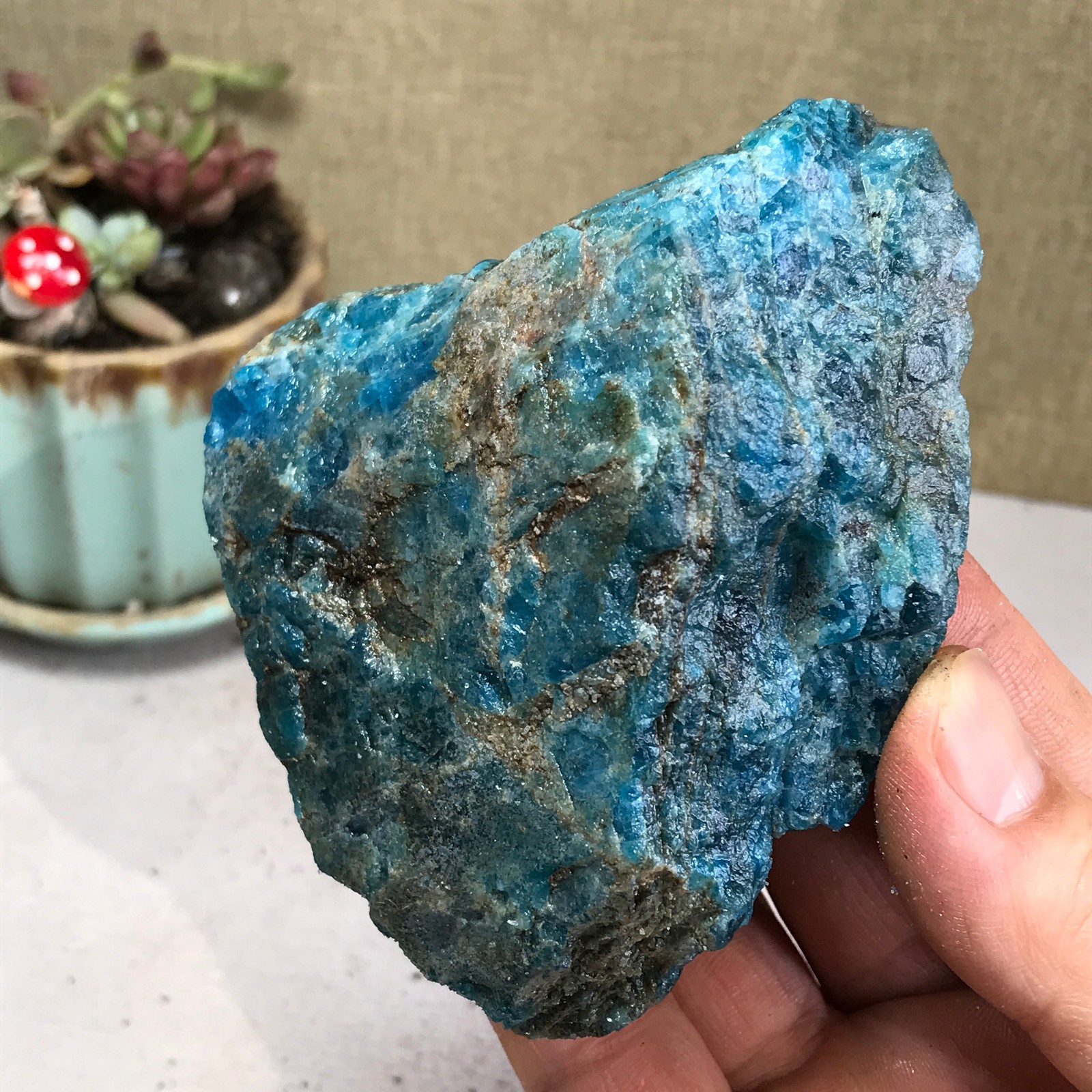 82-77-40mm Top Natural apatite Crystal uncut gemstone Mineral Specimen A4191