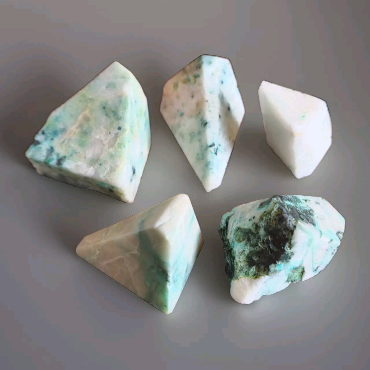 Lot Of 5 Phoenix Stone Freeform Pieces – 370g – USA