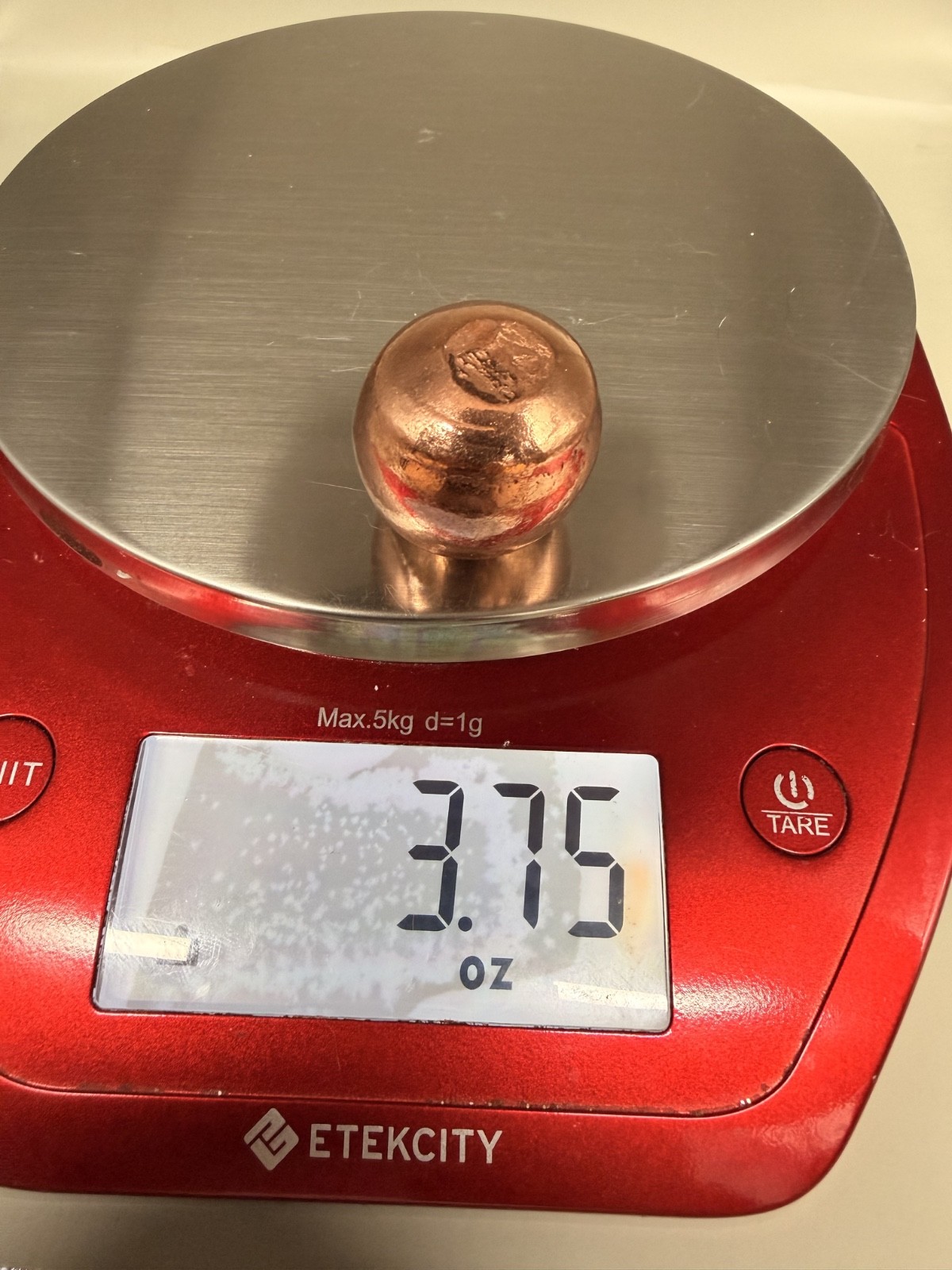 Solid Copper Nugget 3.75oz – 1.5″ Tumbled Metal Energy Conductor Ball
