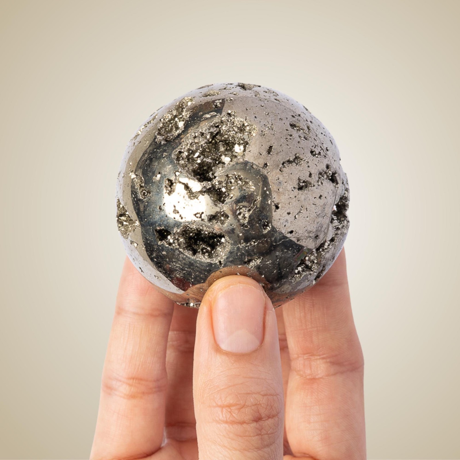 Pyrite Sphere with Stand Polished Golden Crystal Ball Natural Mineral Gift Decor