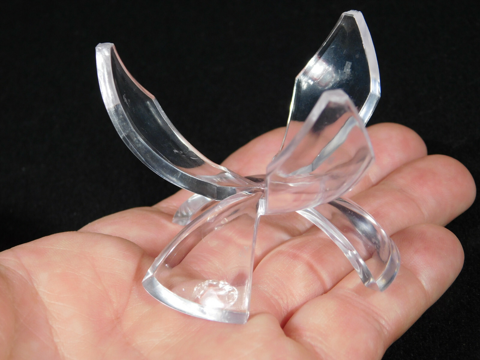 Display Stand TULIP Design Three Prong Medium Size Clear Lucite