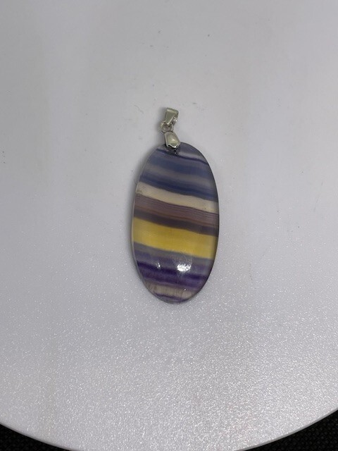 Rainbow / Banded Fluorite Pendant – Crystal