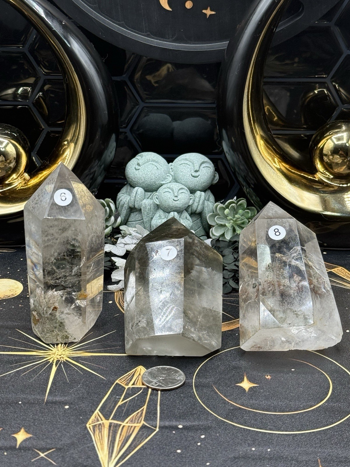 Natural Garden Quartz Lodolite Chunky Tower Freeforms Free ship & Gift