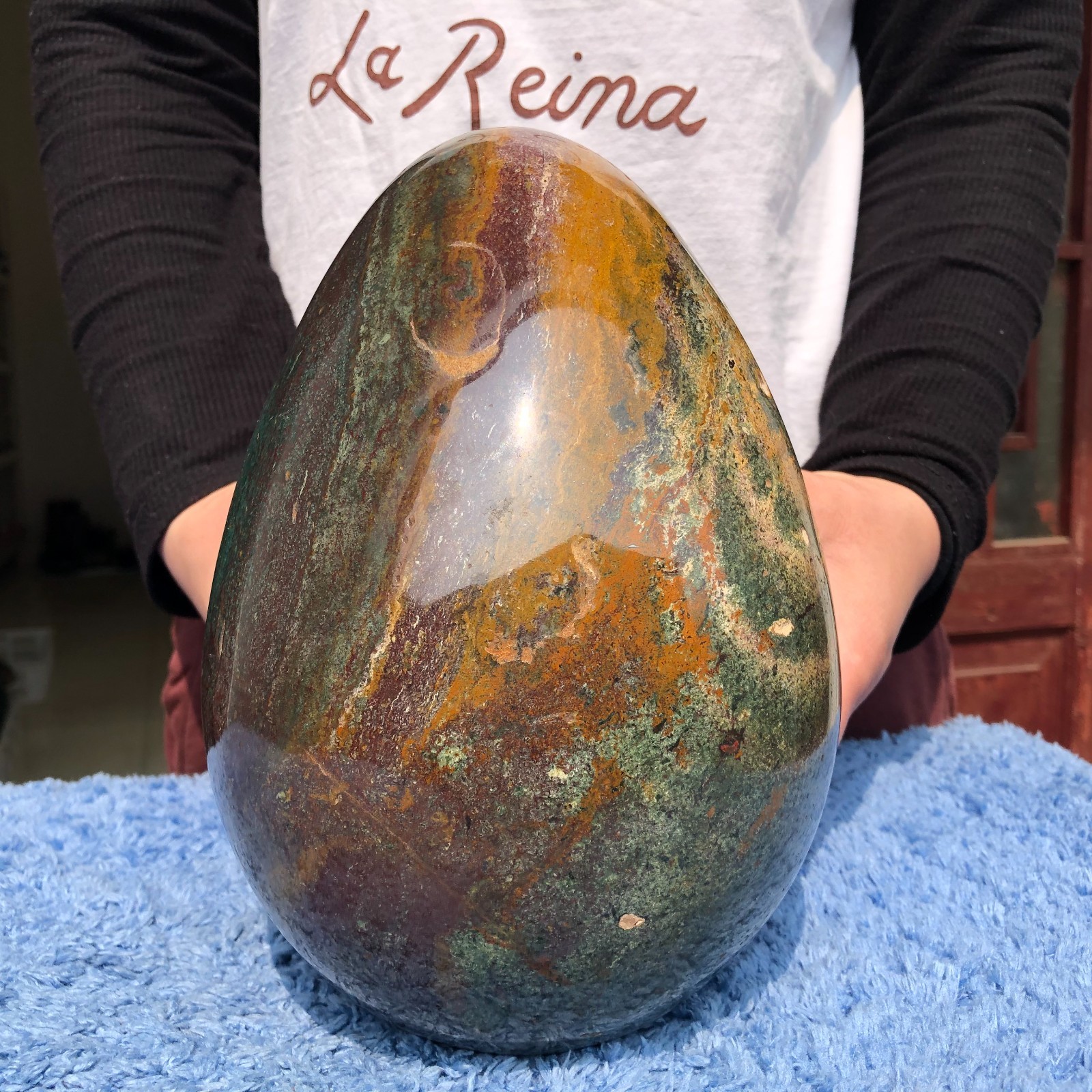 14.8LB Natural Ocean stone Quartz Crystal egg Mineral specimen Healing