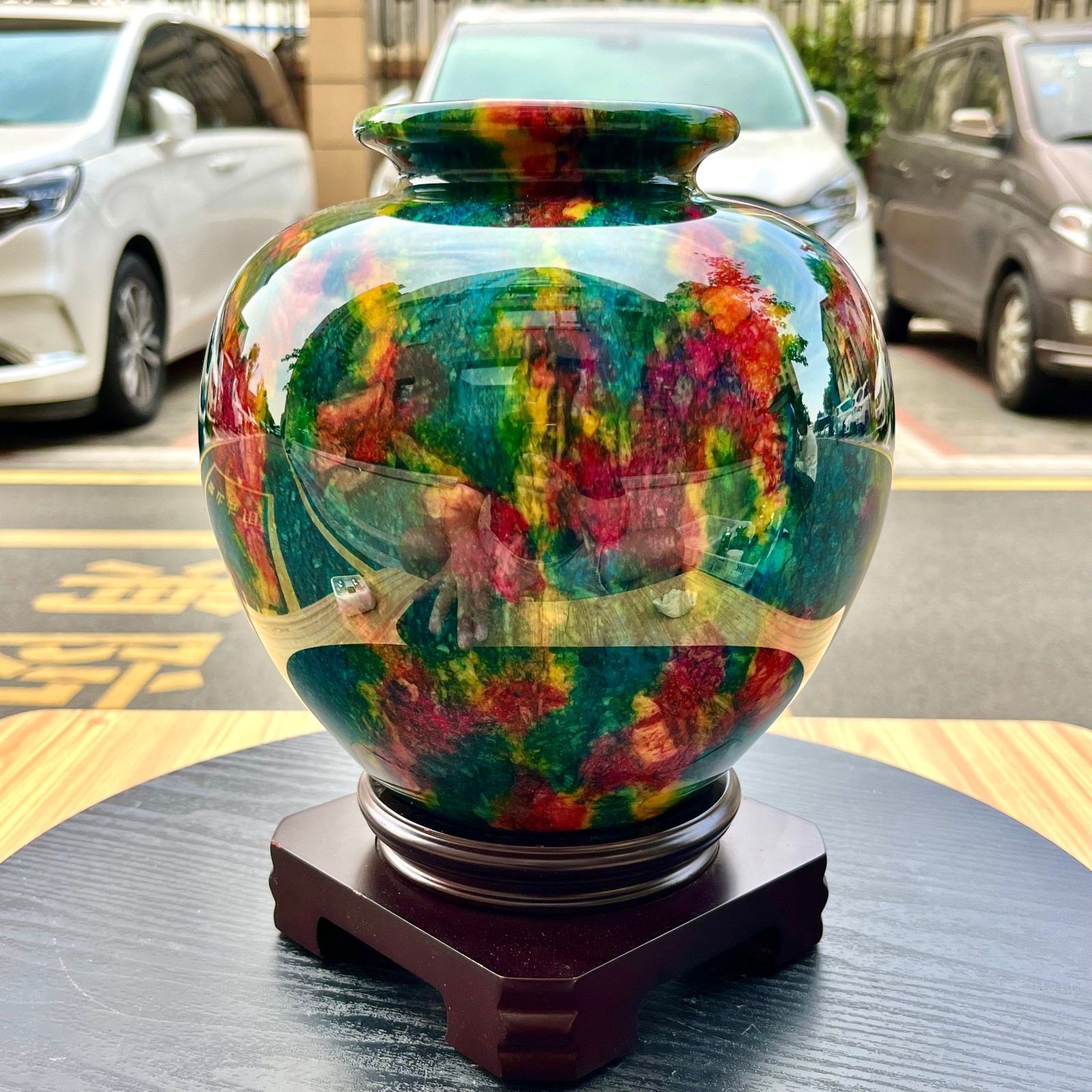 9.24LB Natural “Seven Colors Jade” vase specimen -Taiwan China