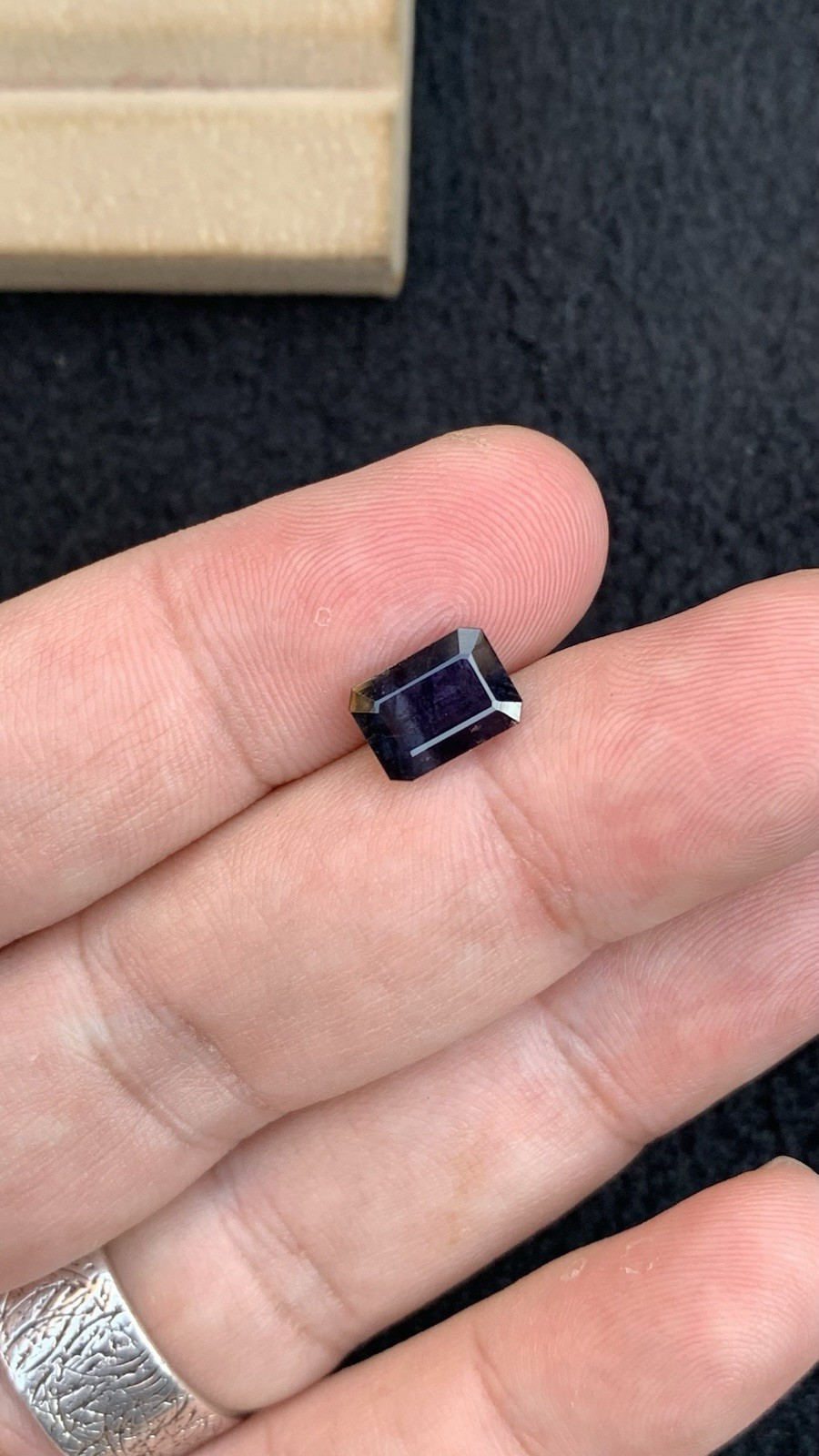 2.70ct natural deep purple and blue rare bi colors faceted tourmaline 9.8mm