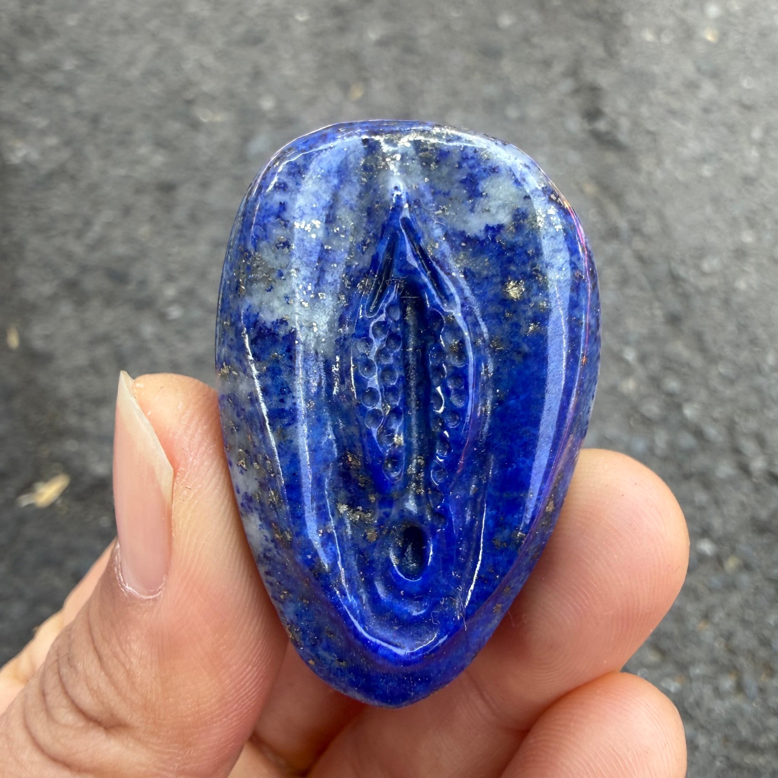 2” Natural Lapis lazuli Quartz Carved source of life Crystal Reiki healing 1pc