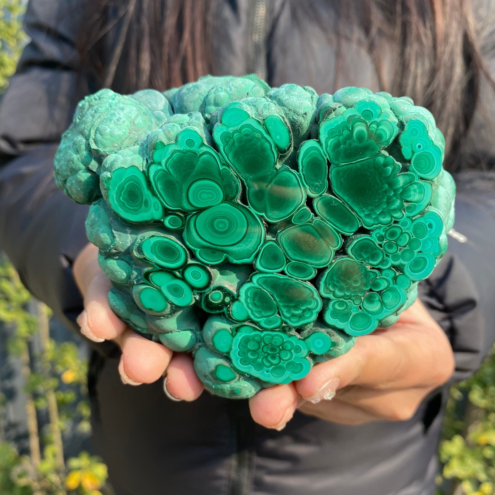 1.8LB Natural Green Malachite Crystal Flaky Pattern Ore Specimen Quartz Healin