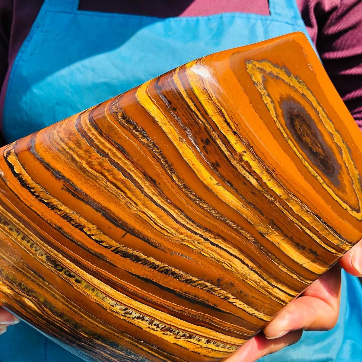3660G Large Natural Tiger’s Eye Quartz Crystal Rough Mineral Specimen MH5339