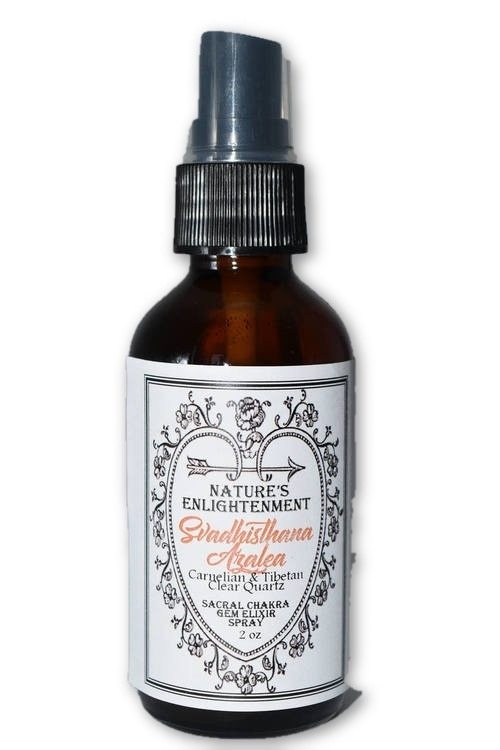Sacral Chakra Gem Elixir Spray- Carnelian- Azalea- Svadhisthana Chakra- Reiki, H