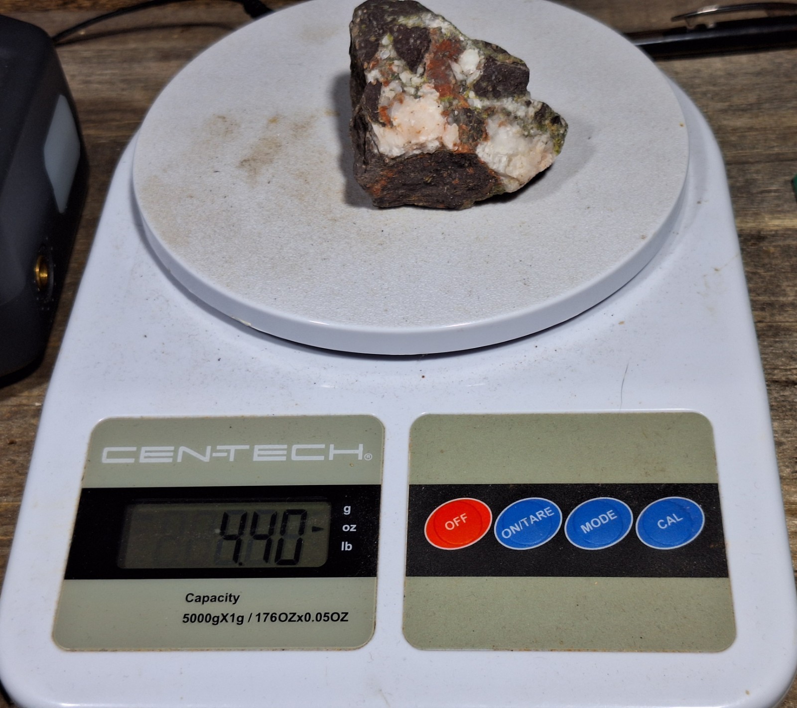 Calcite On Pretty Multi Colored Amygdaloidal Basalt From Copper Mine Michigan