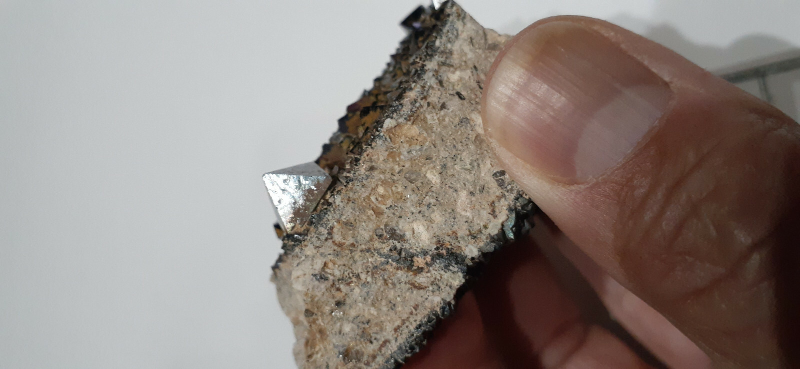 2 1/2″ X 2 1/4″ Magnetite 2 sided Display Specimen, Potosi, Bolivia – NYS Museum