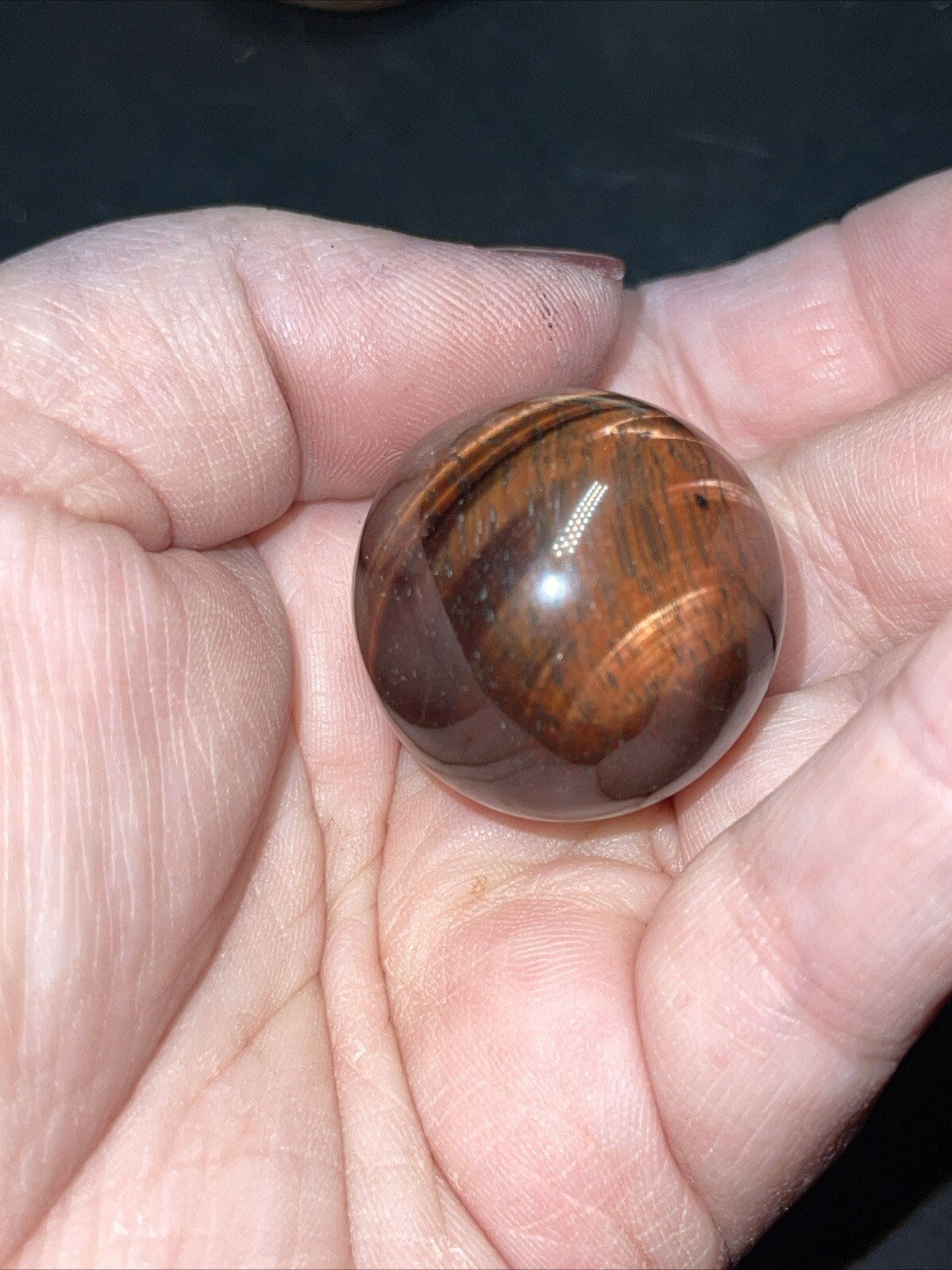 Red Tiger’s Eye Crystal Sphere Orb Ball Marble 27.1mm