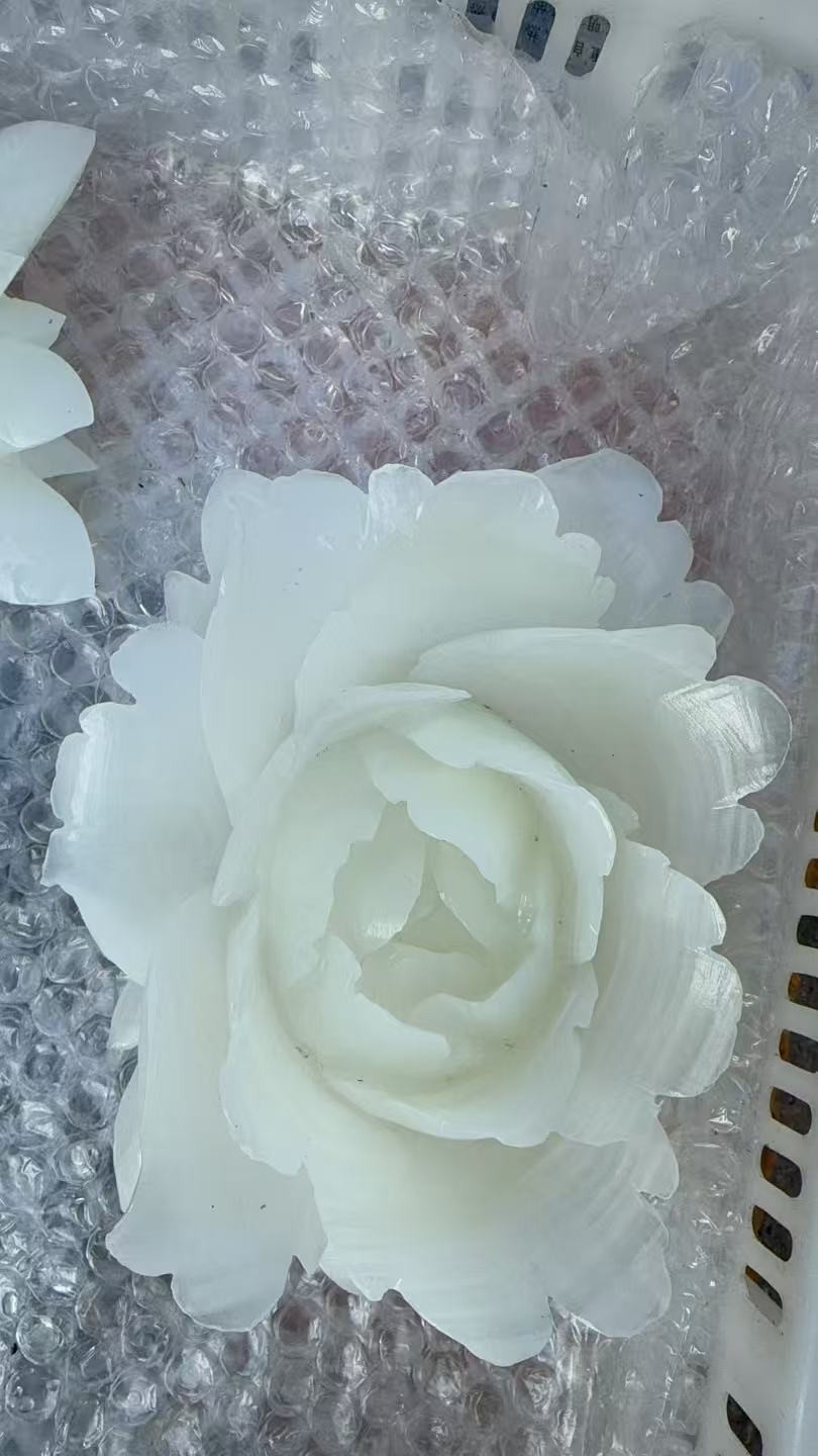 1pc Natural White Quartz Carved Flower Skull Crystal Reiki Healing Decor Gift