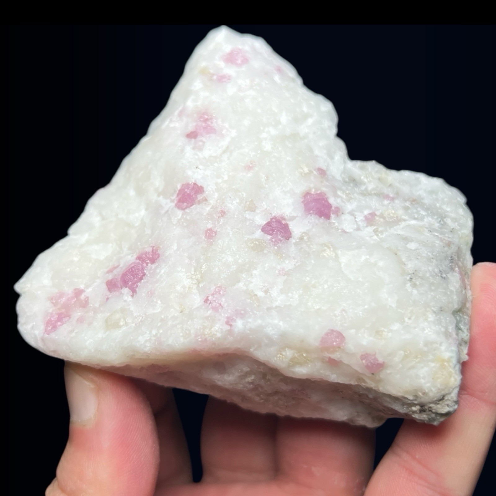 212 GM Red Spinel Crystals with Marialite, Scapolite, Fluorapatite on Calcite