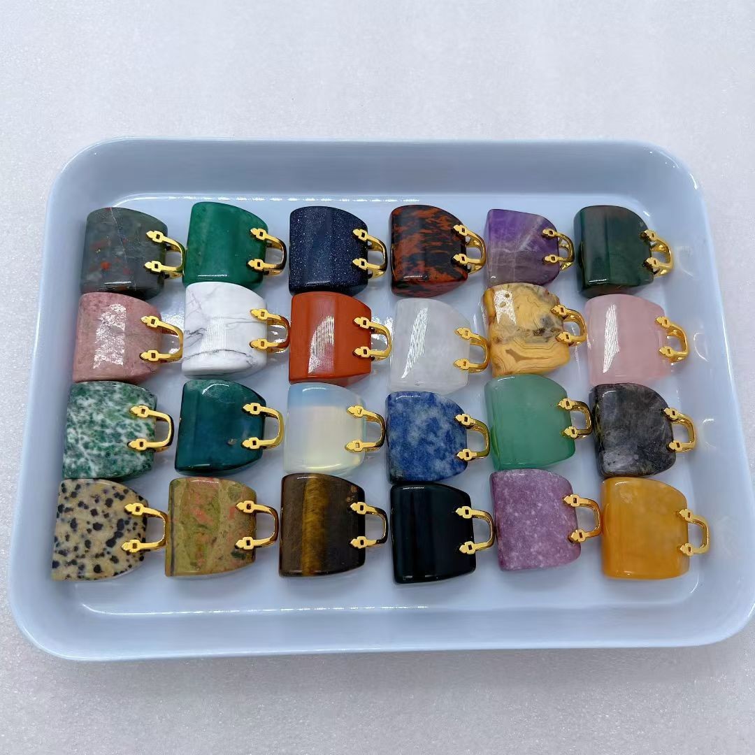 10pc Natural Mixed quartz Carved Small bag crystal reiki healing gift Random