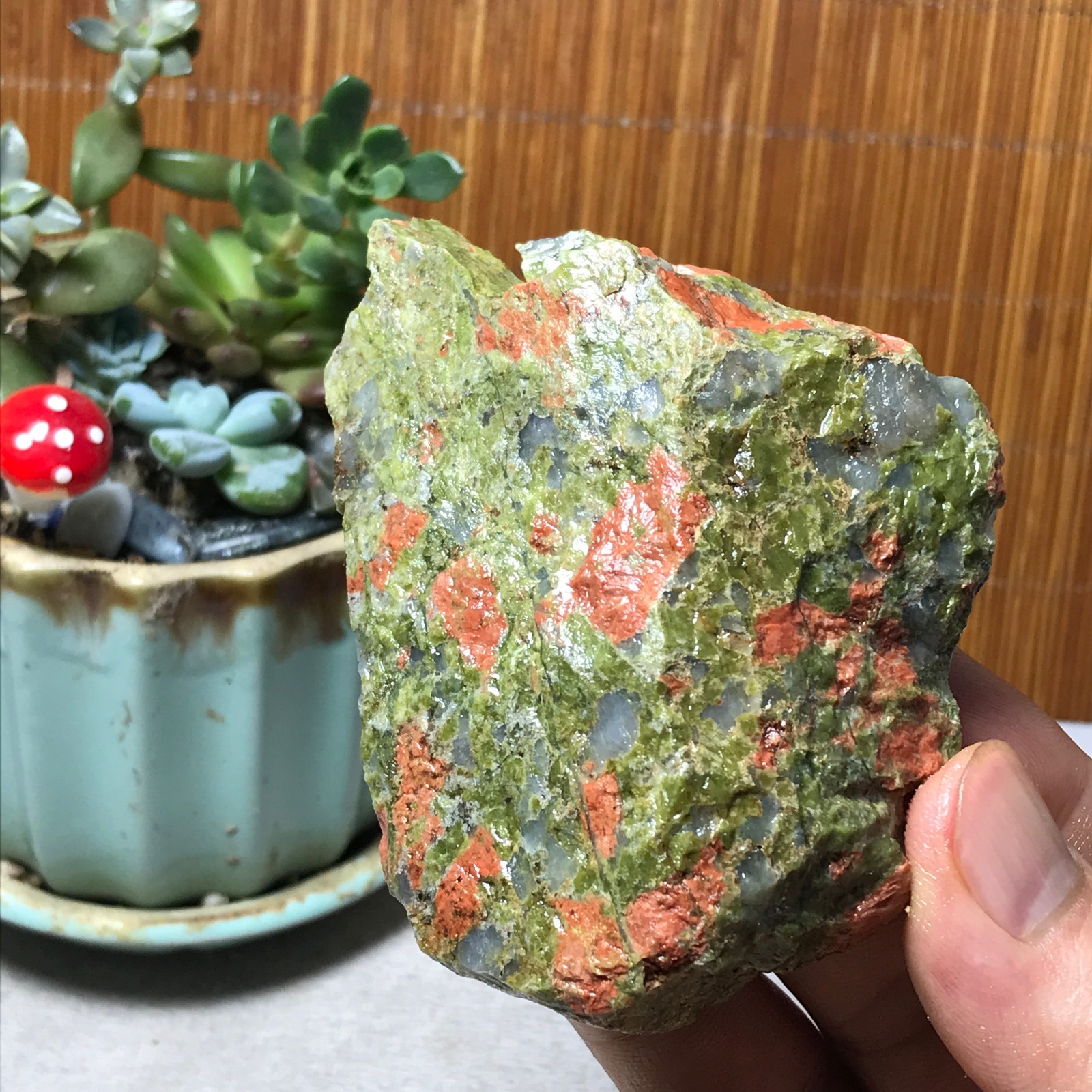 152g Natural Unakite Crystal gemstone Rough Mineral Specimen healing A6364