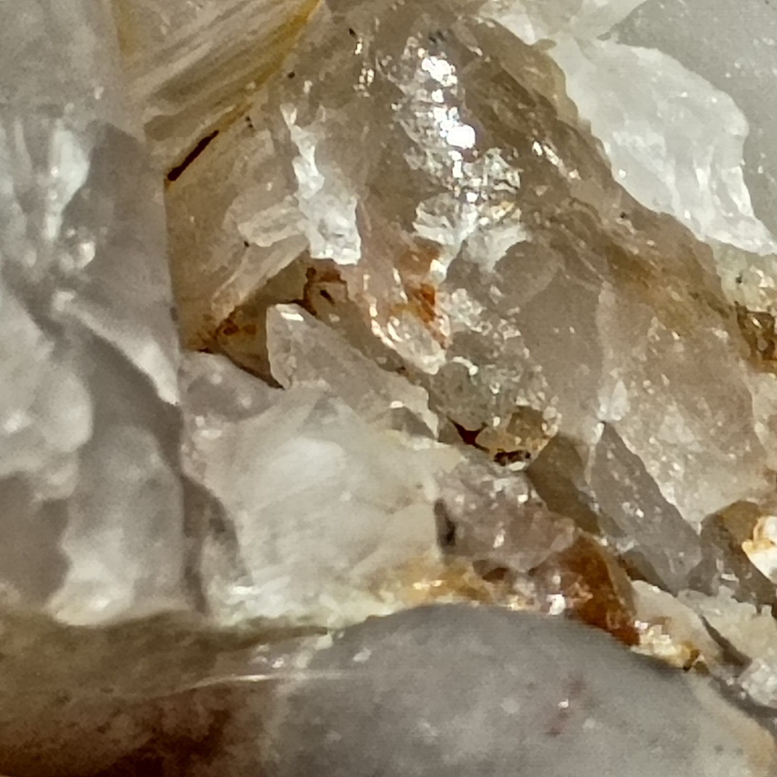 104g Quartz & Massive Topaz Crystal Silver Mines MO Historic Byrd Collection