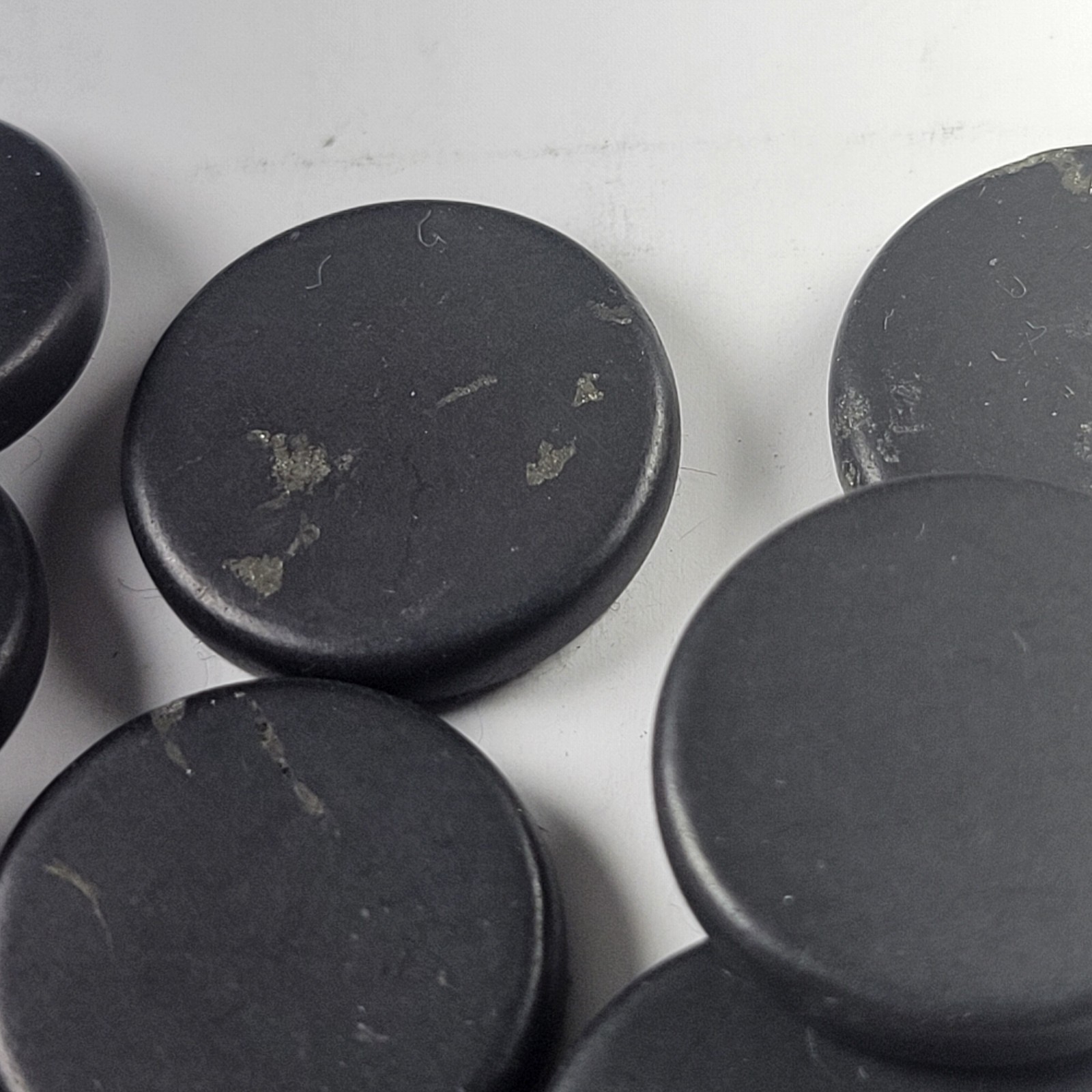 3 x Shungite Mobile cell phone sticker ROUND 19 mm EMF protection POLISHED