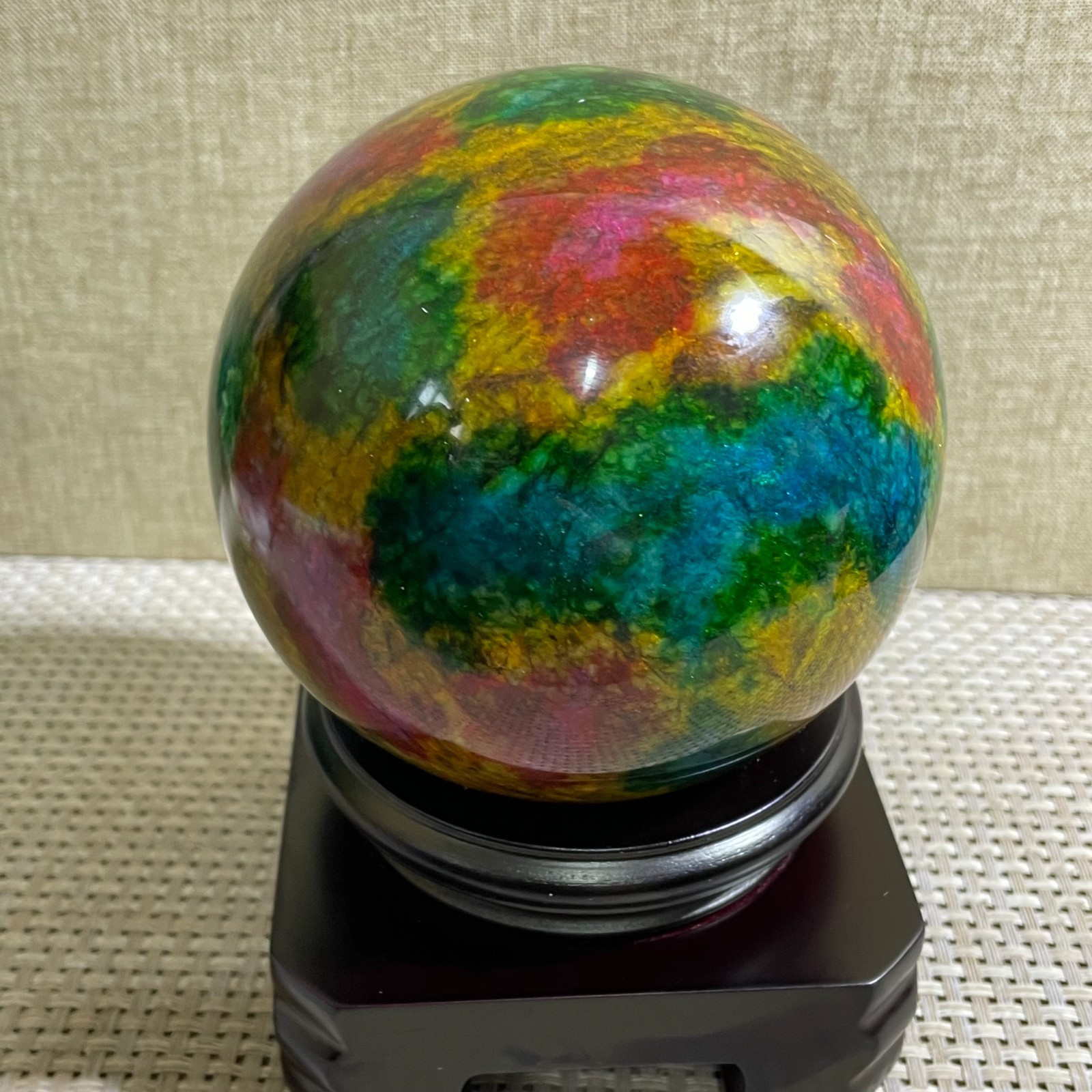 1519g Seven Colors Jade” sphere specimen -Taiwan China
