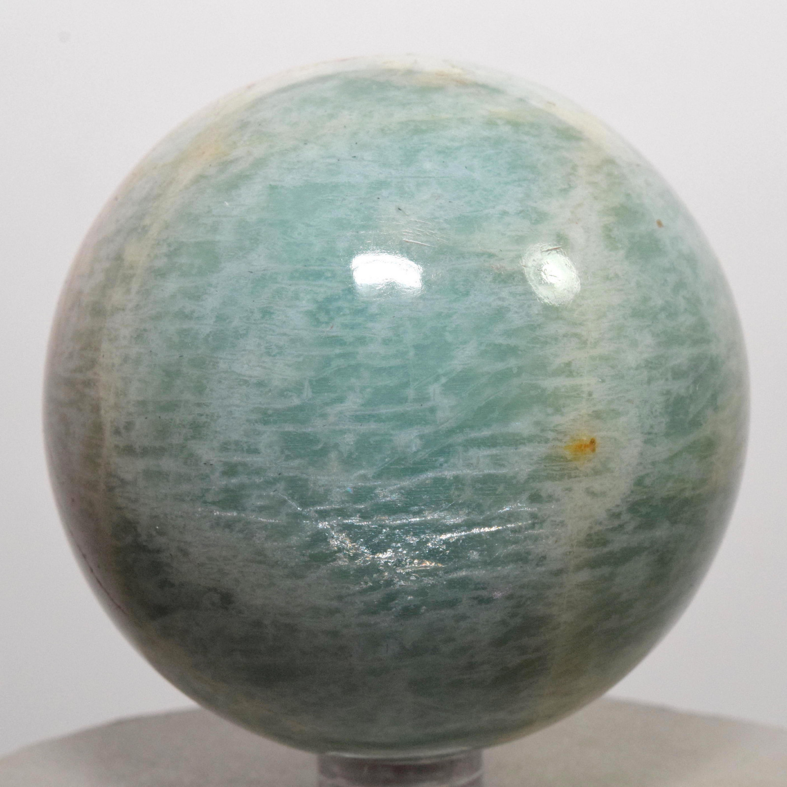 2.6″ Amazonite Sphere Green Natural Sparkling Crystal Feldspar Mineral – India