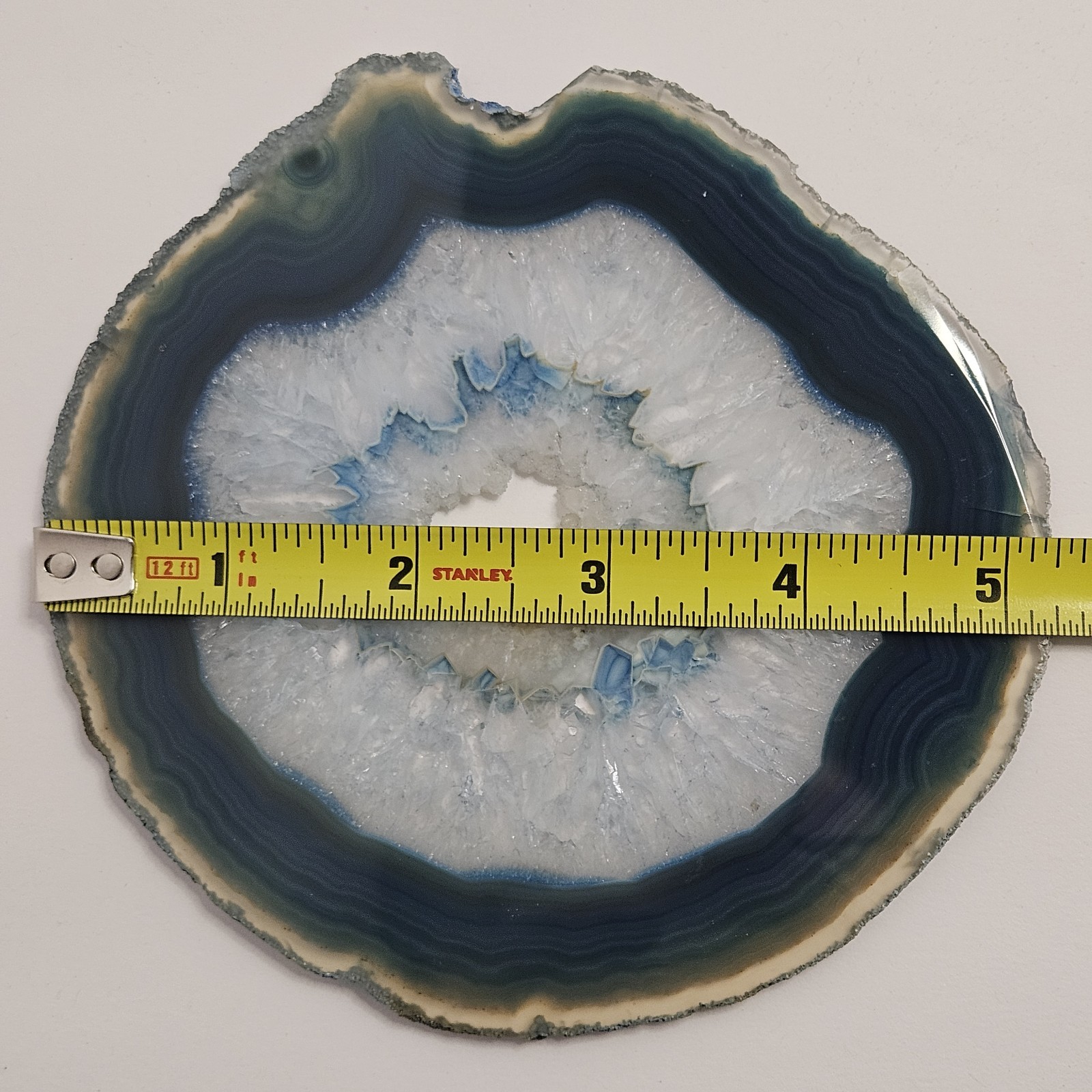 Large Blue Agate Slice 5.25″ GORGEOUS!!!