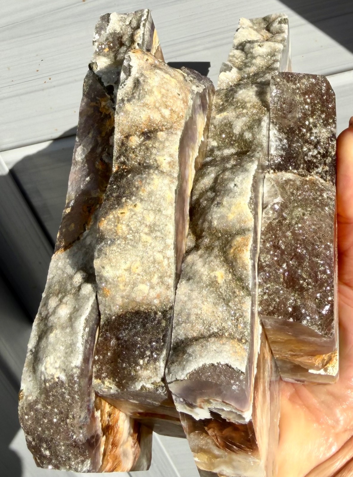 Wholesale Lot 3-4 PCs Feather Fluorite Pyrite Slab Tower Natural Crystal Energy