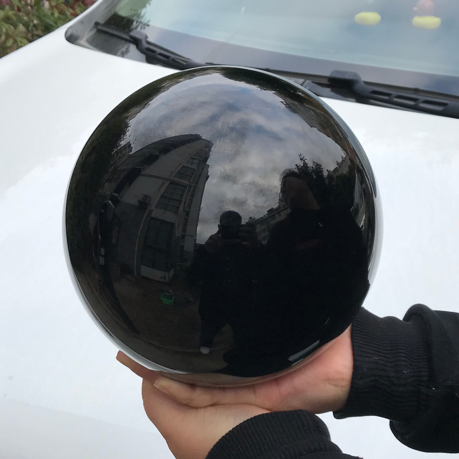 22LB TOP Natural obsidian Quartz Sphere Crystal Ball Healing+stand