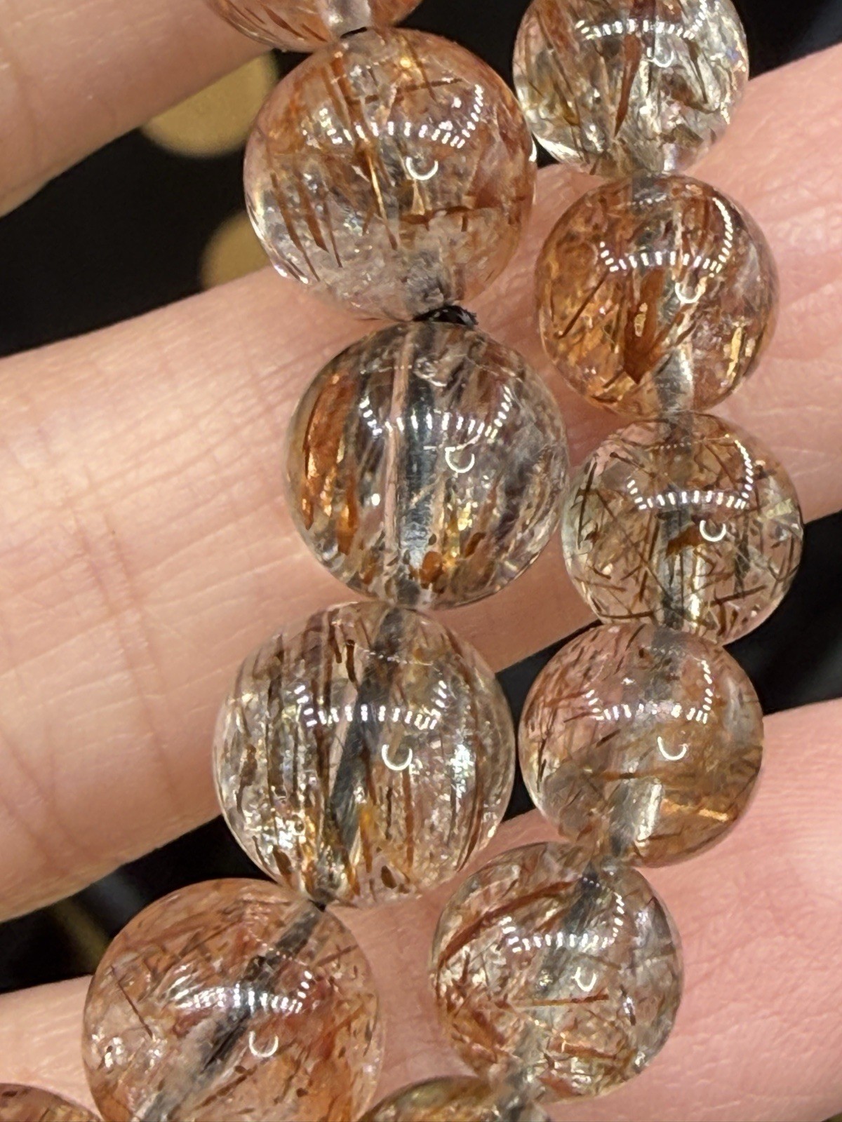 Natural HQ Black & Copper Rutilated Quartz Bracelets Free shipping