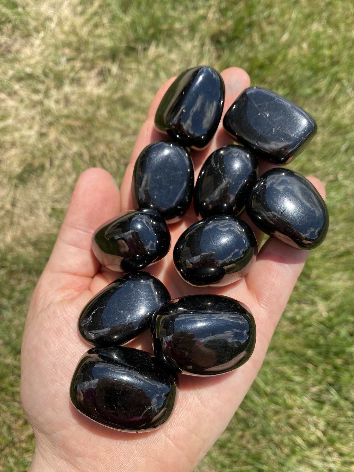 Jet Tumbled Stone – Polished Jet Crystal, Natural Jet from Siberia, Russia