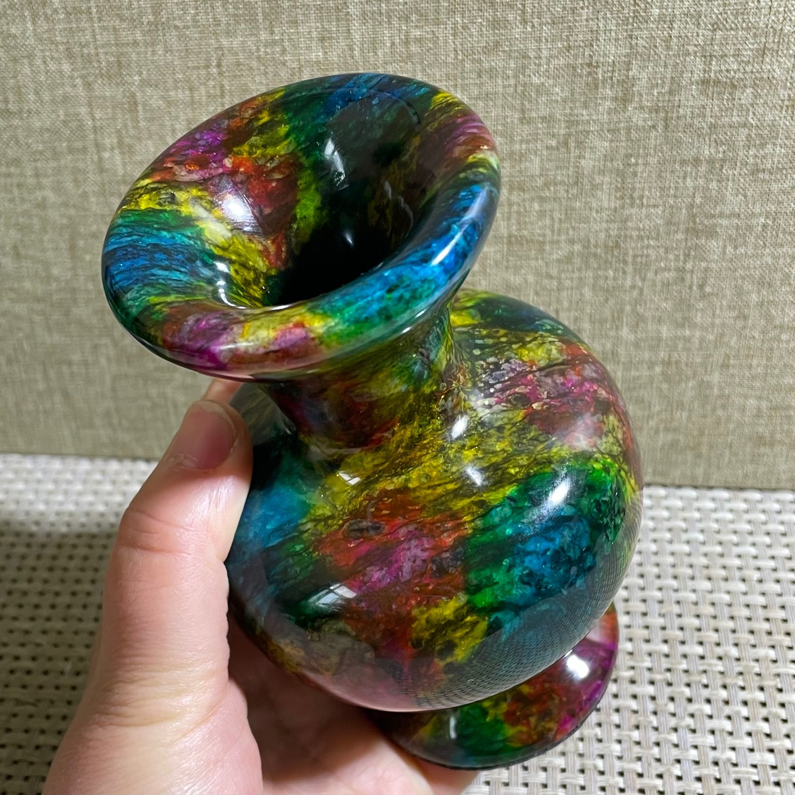 871g Seven Colors Jade vase specimen Decorative -Taiwan China
