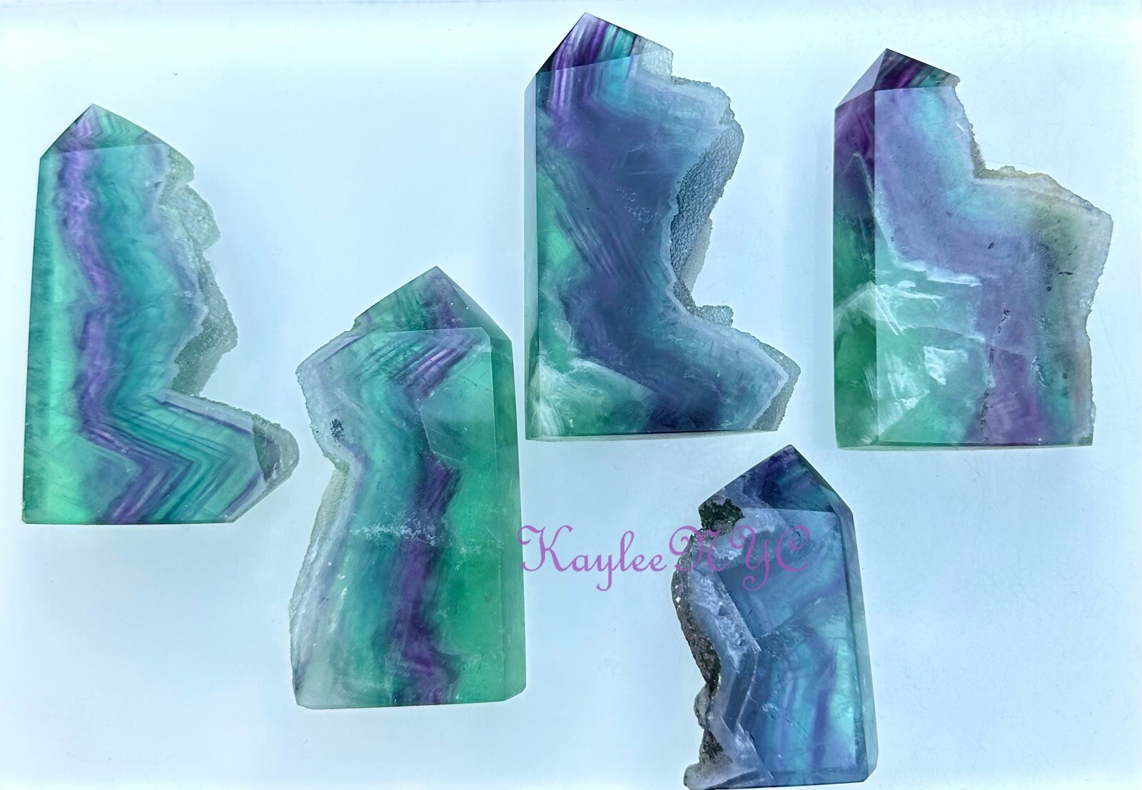 Wholesale Lot 5-6 Pcs Natural Fluorite Obelisk Tower Point Crystal Healing