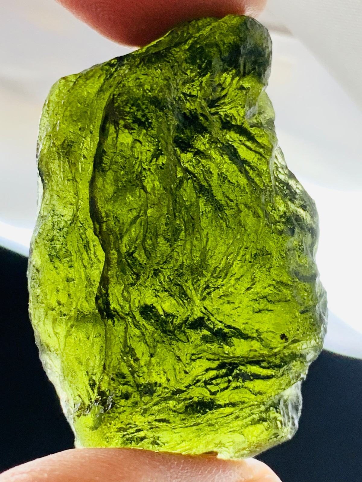 TOP Moldavite Raw Moldavite Crystal from Czech Republic PICcertificate 88CT