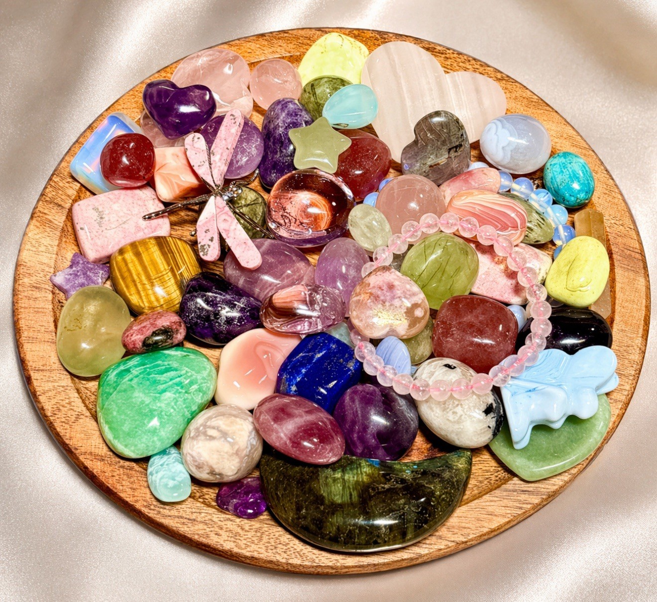 Lucky Crystal Confetti Scoop No Chips Carvings Towers Palm Stones 1/2-2LB
