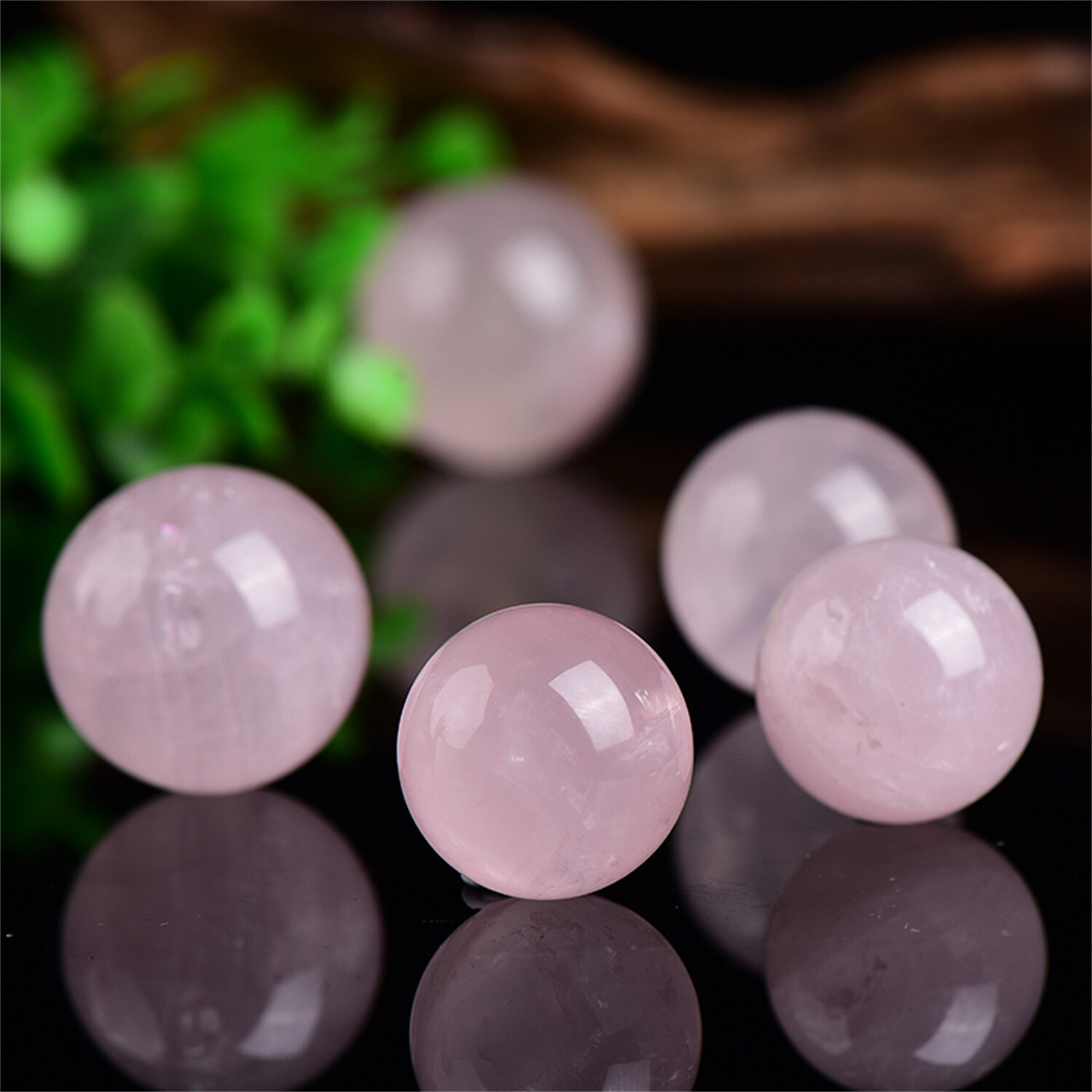 40MM Natural Rose Quartz Crystals Gemstone Reiki Healing Stone Sphere Ball Globe