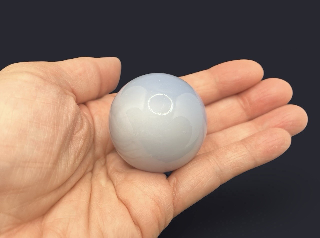 Blue CHALCEDONY Sphere From Turkey 40mm 87.5g RARE Reiki, Aura, Crystal Healing