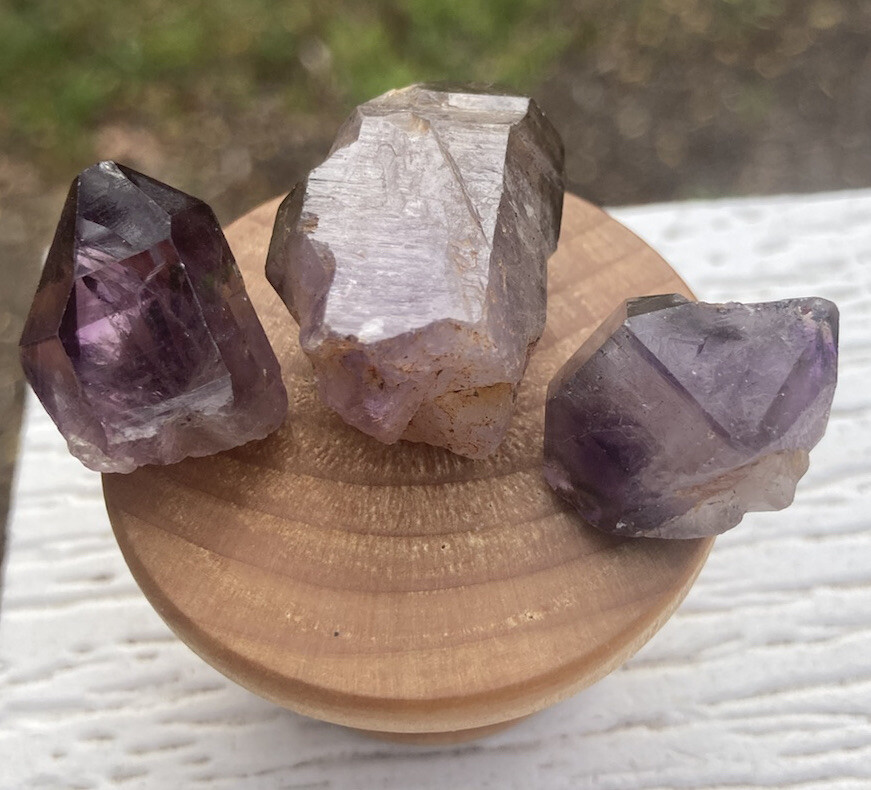 3 pcs Lot SHANGAAN SMOKY AMETHYST Healing Crystal Points Bulk Chiredzi Zimbabwe
