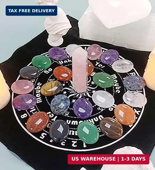 LAIDANLA 10PCS Healing Crystals Palm Stone Set Oval Crystal Amethyst Rose Quartz